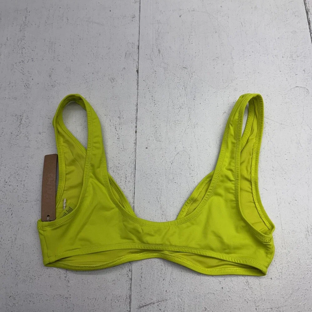 Skims Bikini Swim Top Womens S Yellow Bralette Wide Strap Lined Stretch Swimwear